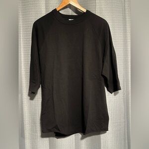 Women’s  Black T Shirt with Rounded Hem